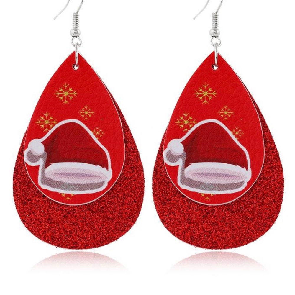 NWT Santa Hat Sparkling Earrings